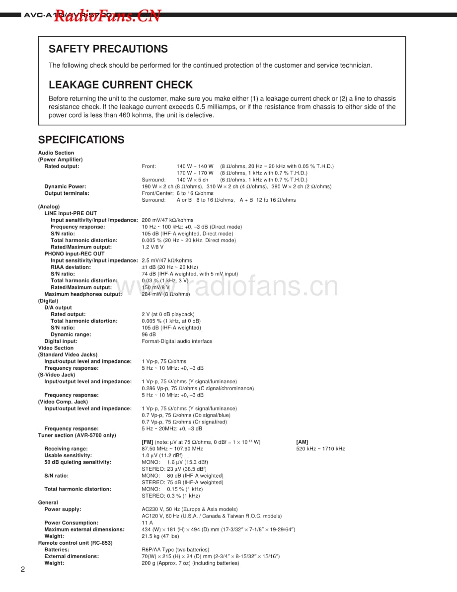 Denon-AVR5700-avr-sm维修电路图 手册.pdf_第2页