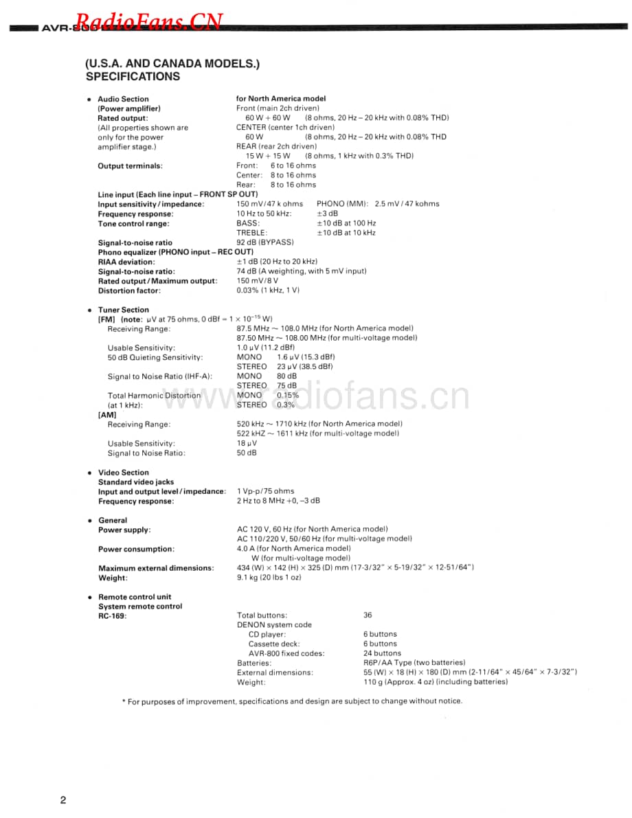 Denon-AVR800-avr-sm维修电路图 手册.pdf_第2页