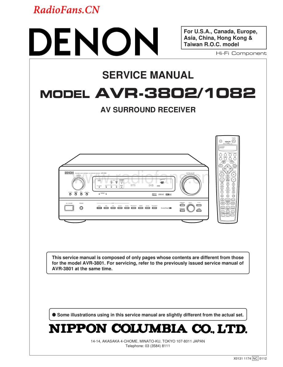 Denon-AVR3802-avr-sm维修电路图 手册.pdf_第1页