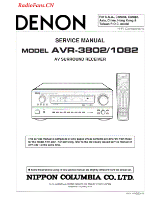 Denon-AVR3802-avr-sm维修电路图 手册.pdf