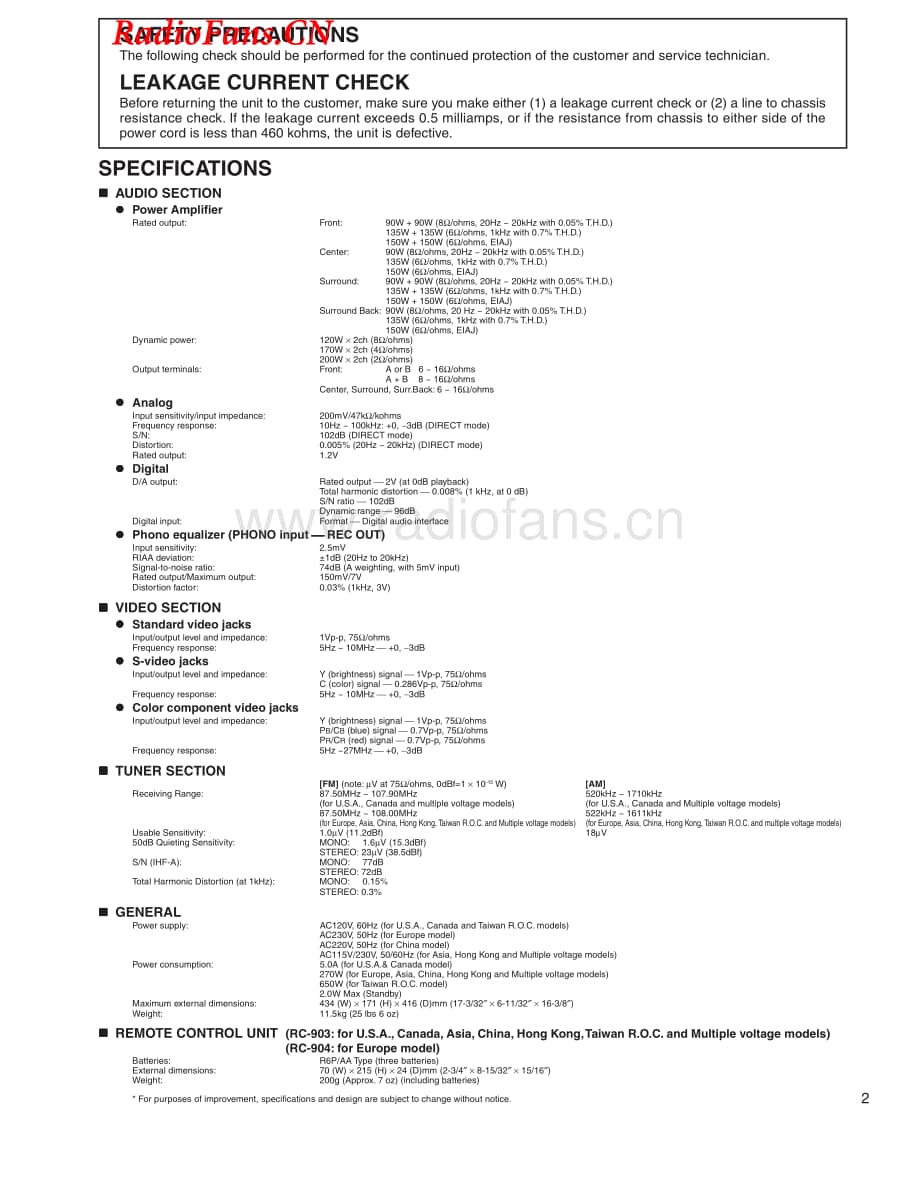 Denon-AVR2800-avr-sm维修电路图 手册.pdf_第1页