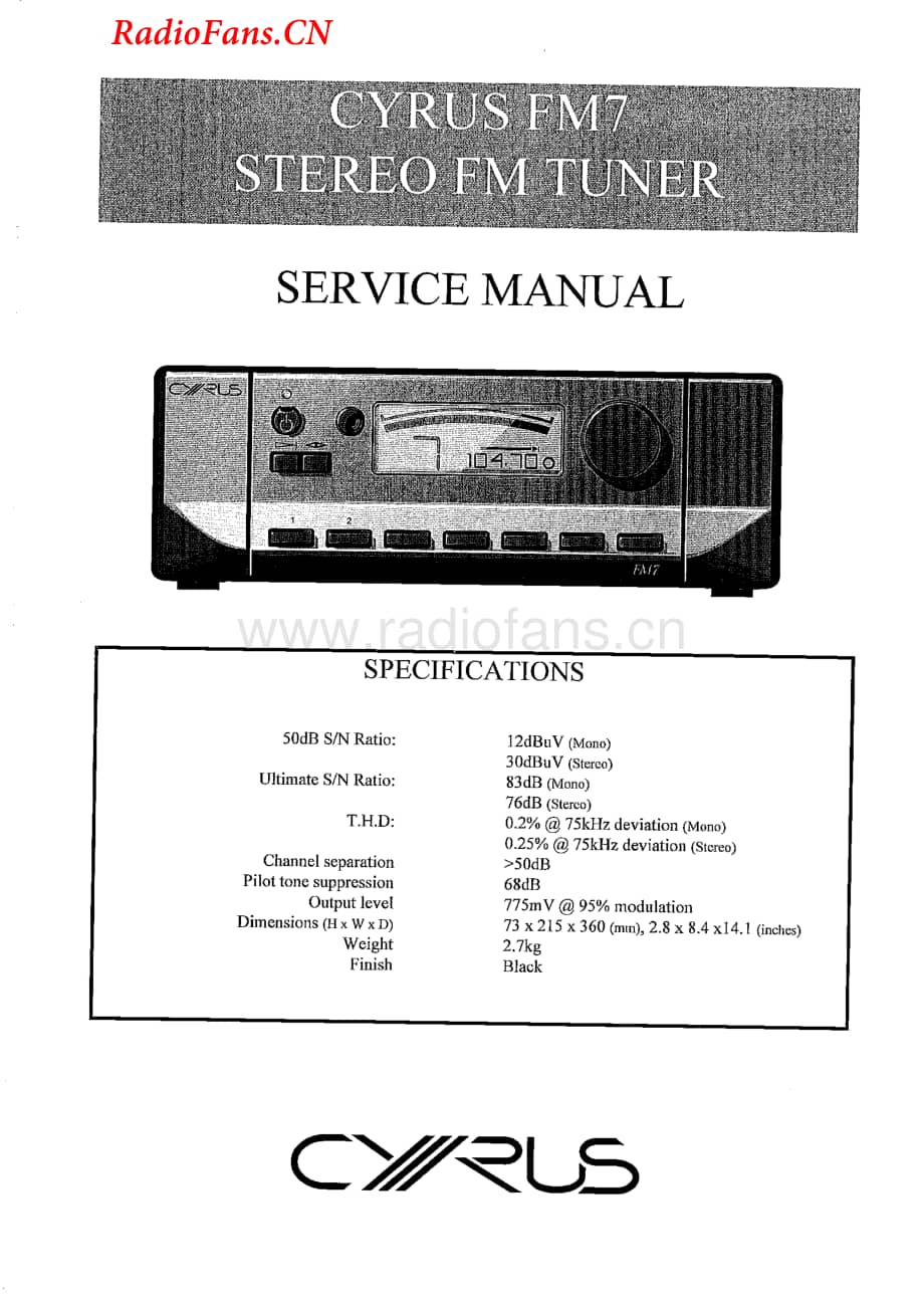 Cyrus-FM7-tun-sm维修电路图 手册.pdf_第1页