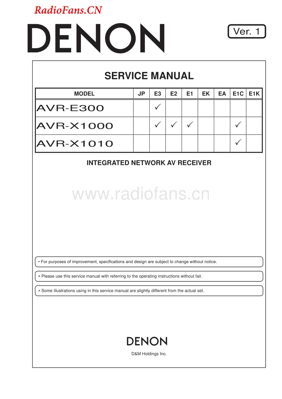 Denon-AVRE300-avr-sm维修电路图 手册.pdf_第1页