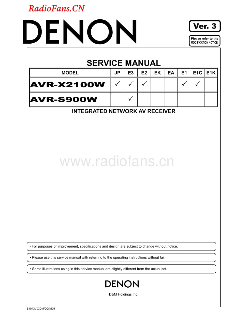 Denon-AVRS900W-avr-sm3维修电路图 手册.pdf_第1页