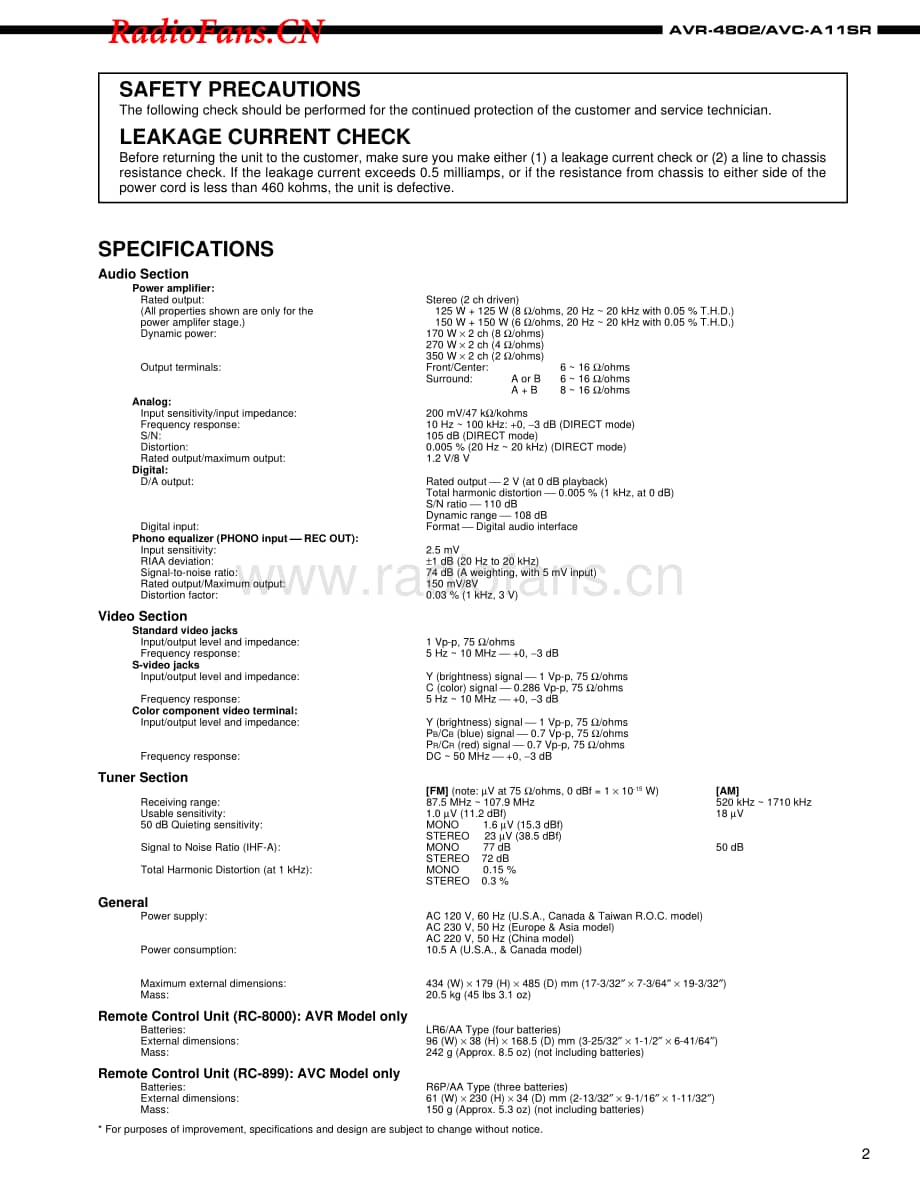 Denon-AVR4802-avr-sm维修电路图 手册.pdf_第2页