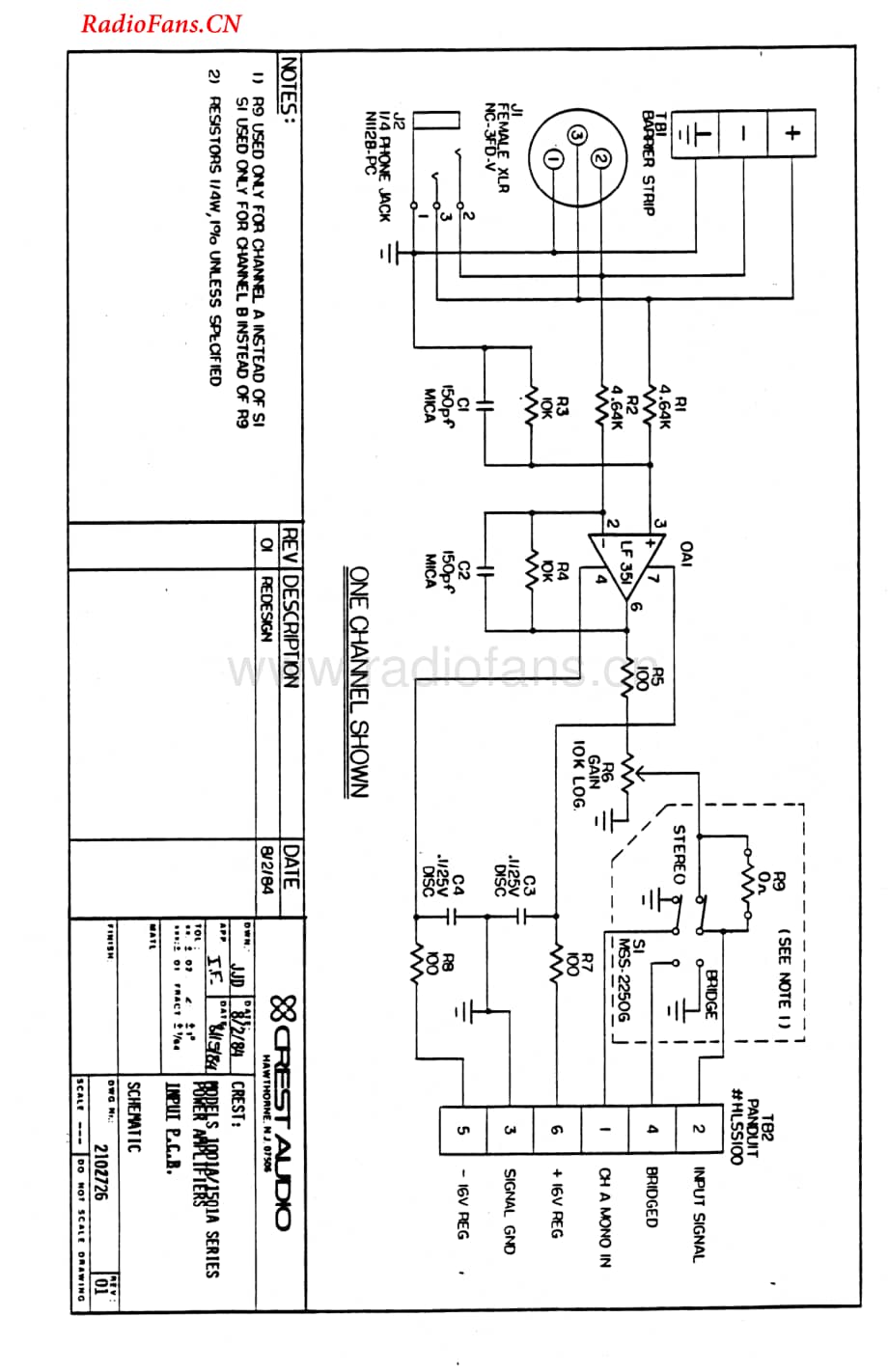 Crest-1001A-pwr-sch维修电路图 手册.pdf_第2页