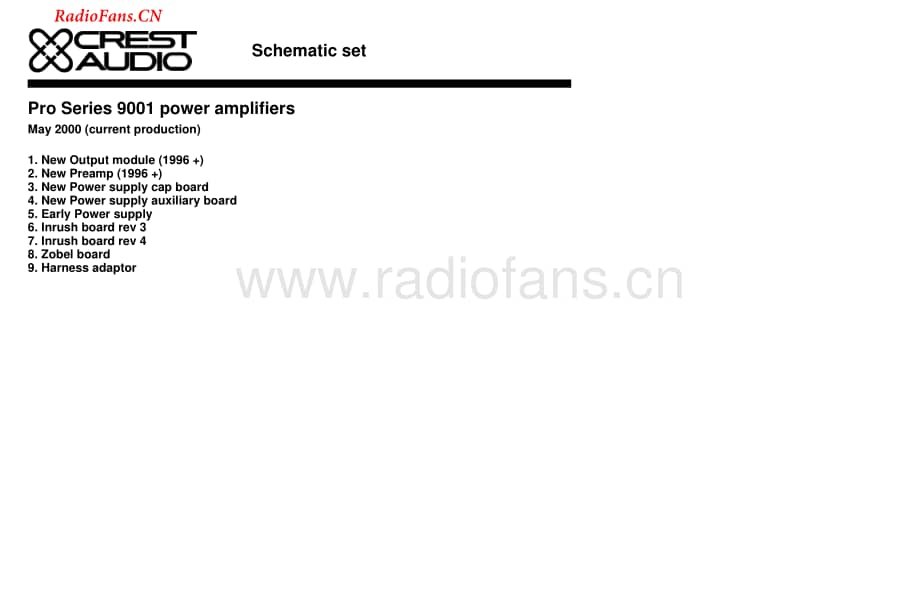 Crest-9001-pwr-sch维修电路图 手册.pdf_第1页