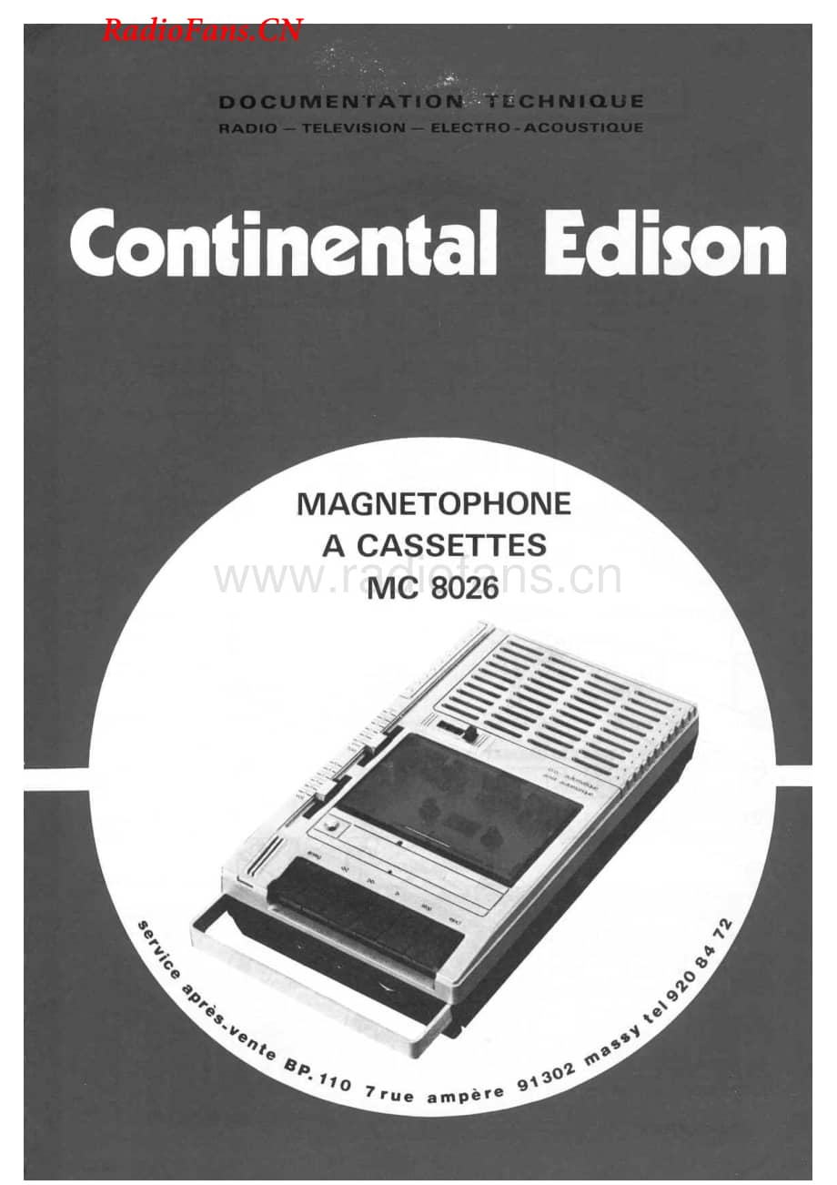 Continental-MC8026-tape-sm维修电路图 手册.pdf_第1页