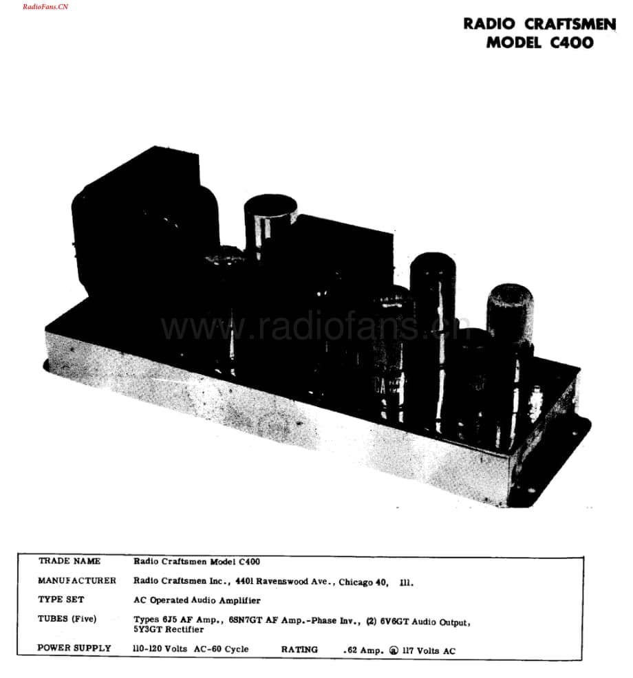 Craftsmen-C400-pwr-si维修电路图 手册.pdf_第1页