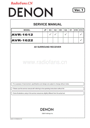 Denon-AVR1612-avr-sm维修电路图 手册.pdf