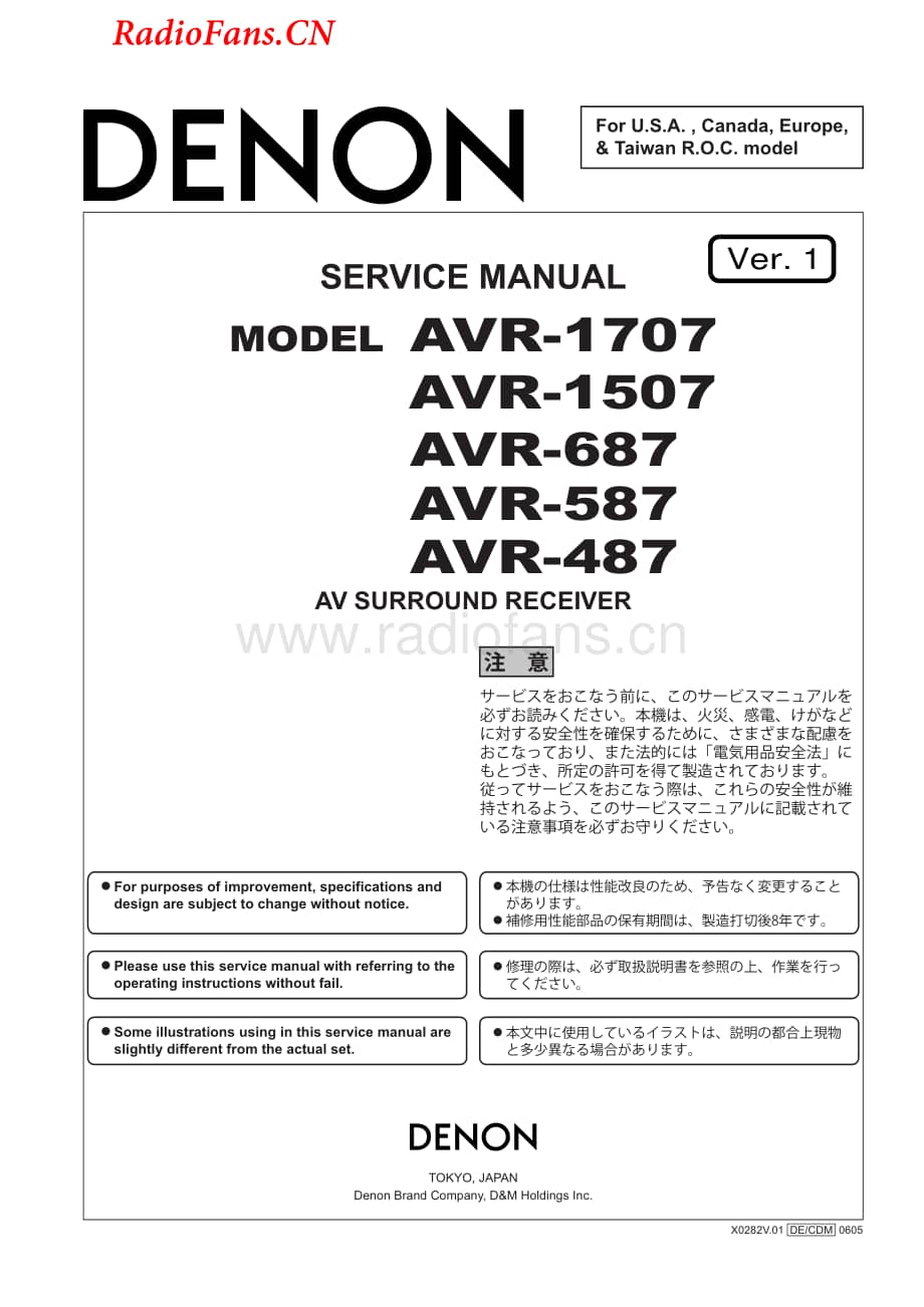 Denon-AVR1507-avr-sm维修电路图 手册.pdf_第1页