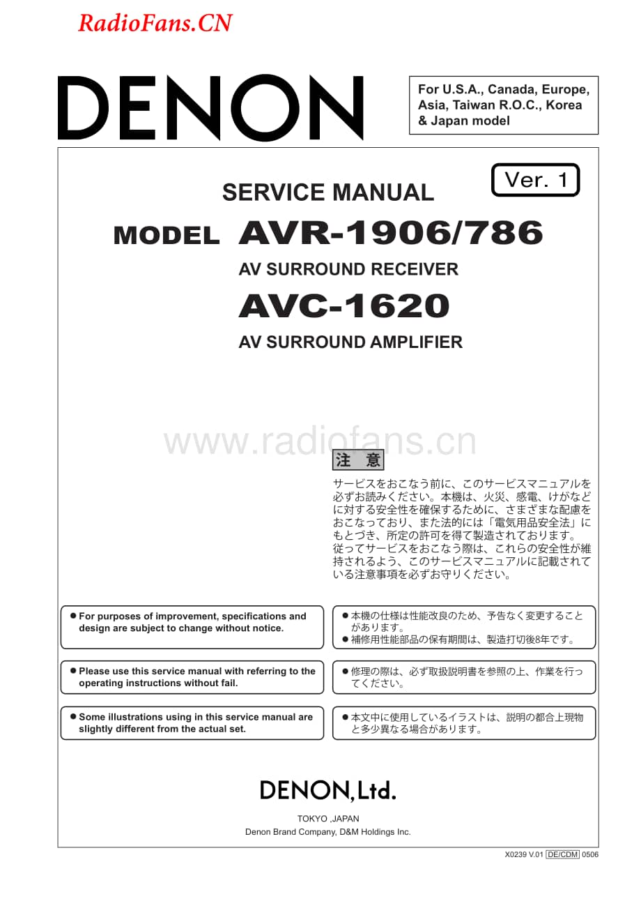 Denon-AVR786-avr-sm维修电路图 手册.pdf_第1页