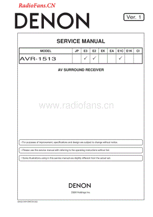 Denon-AVR1513-avr-sm维修电路图 手册.pdf