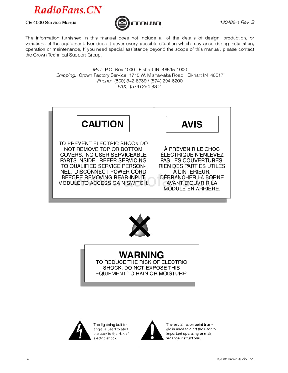 Crown-CE4000-pwr-sm维修电路图 手册.pdf_第2页