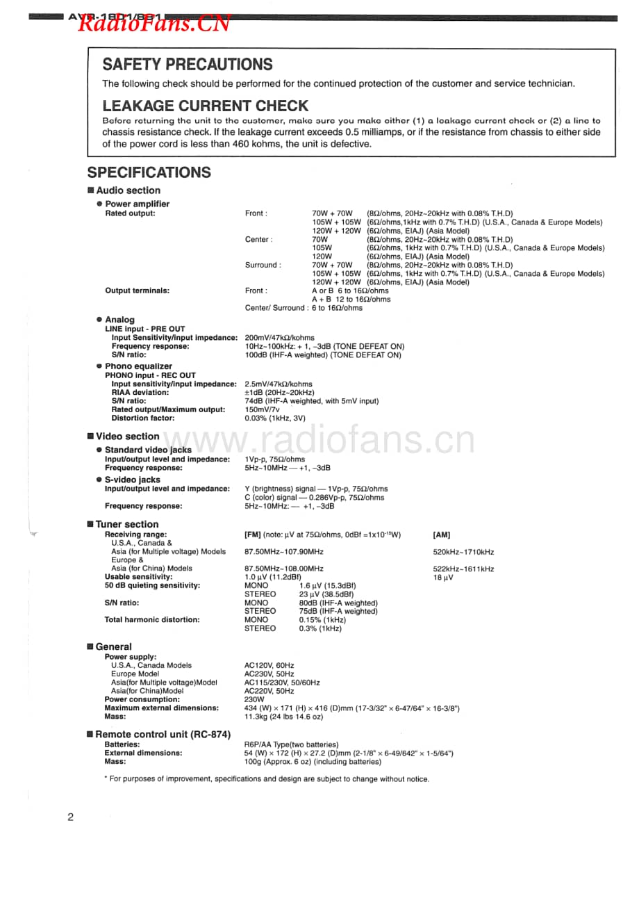 Denon-AVR1801-avr-sm维修电路图 手册.pdf_第2页