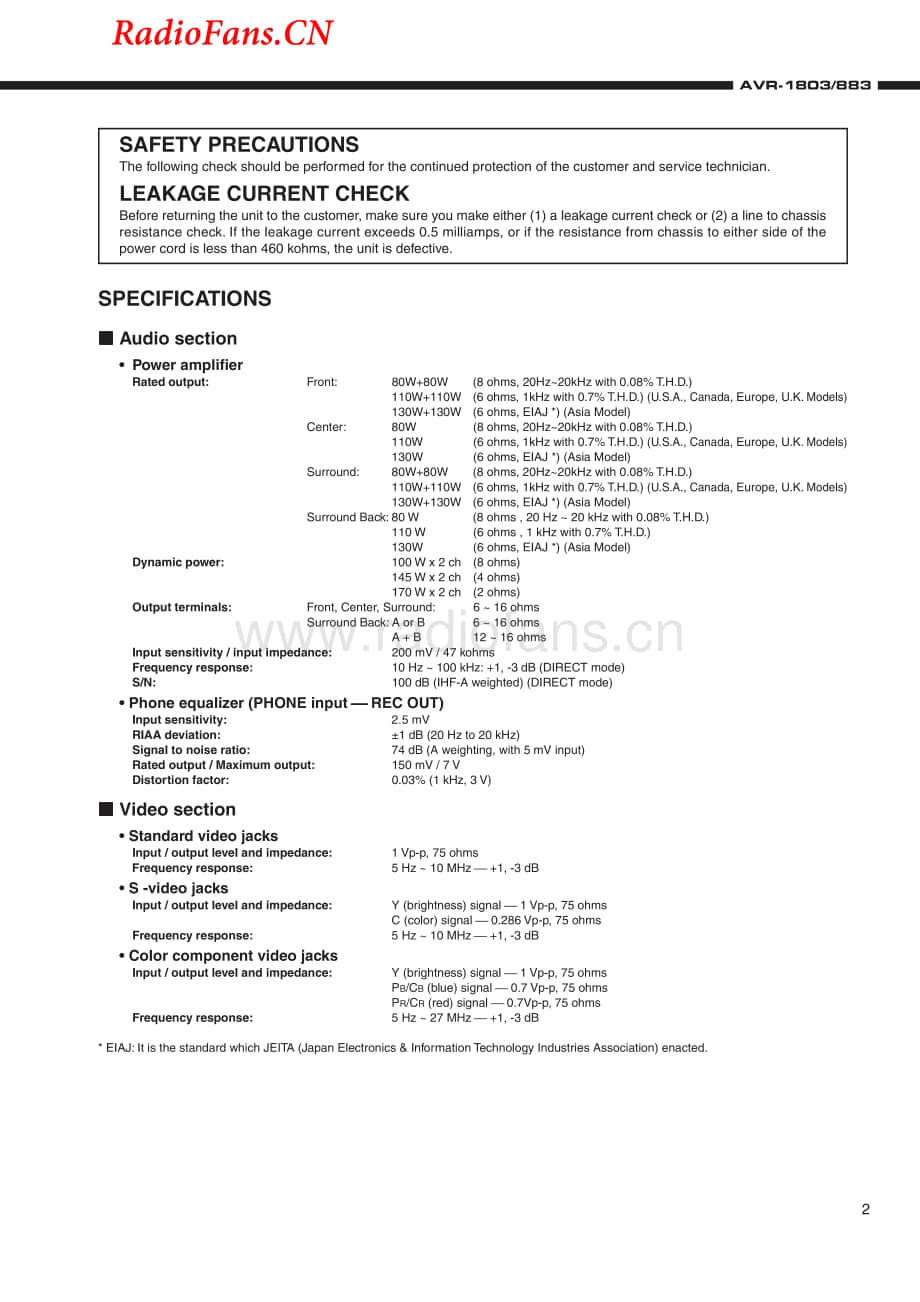 Denon-AVR1803-avr-sm维修电路图 手册.pdf_第2页