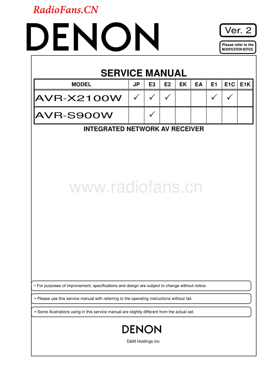 Denon-AVRX2100W-avr-sm2维修电路图 手册.pdf_第1页