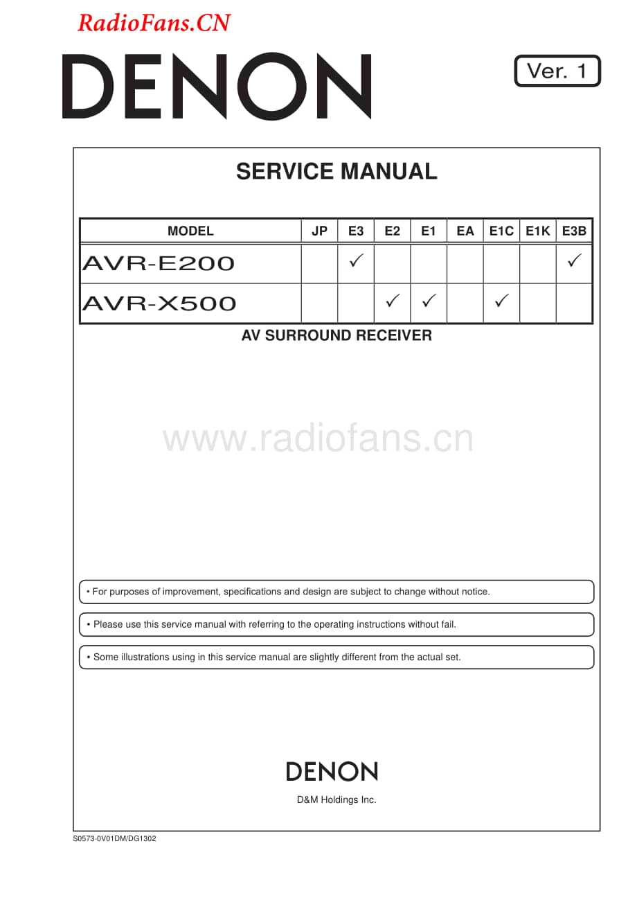 Denon-AVRX500-avr-sm维修电路图 手册.pdf_第1页