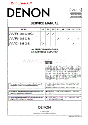 Denon-AVR3808-avr-sm维修电路图 手册.pdf