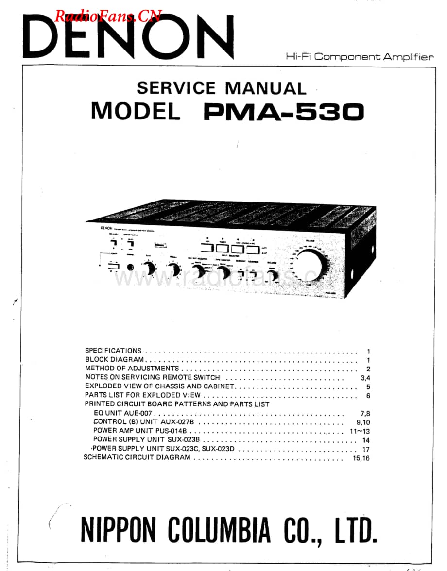 Denon-PMA530-int-sm维修电路图 手册.pdf_第1页