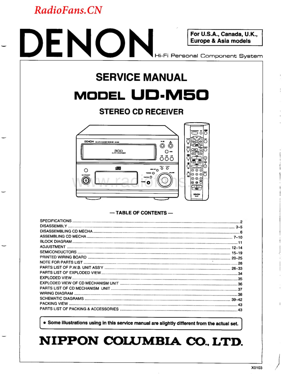 Denon-UDM50-rec-sm维修电路图 手册.pdf_第1页