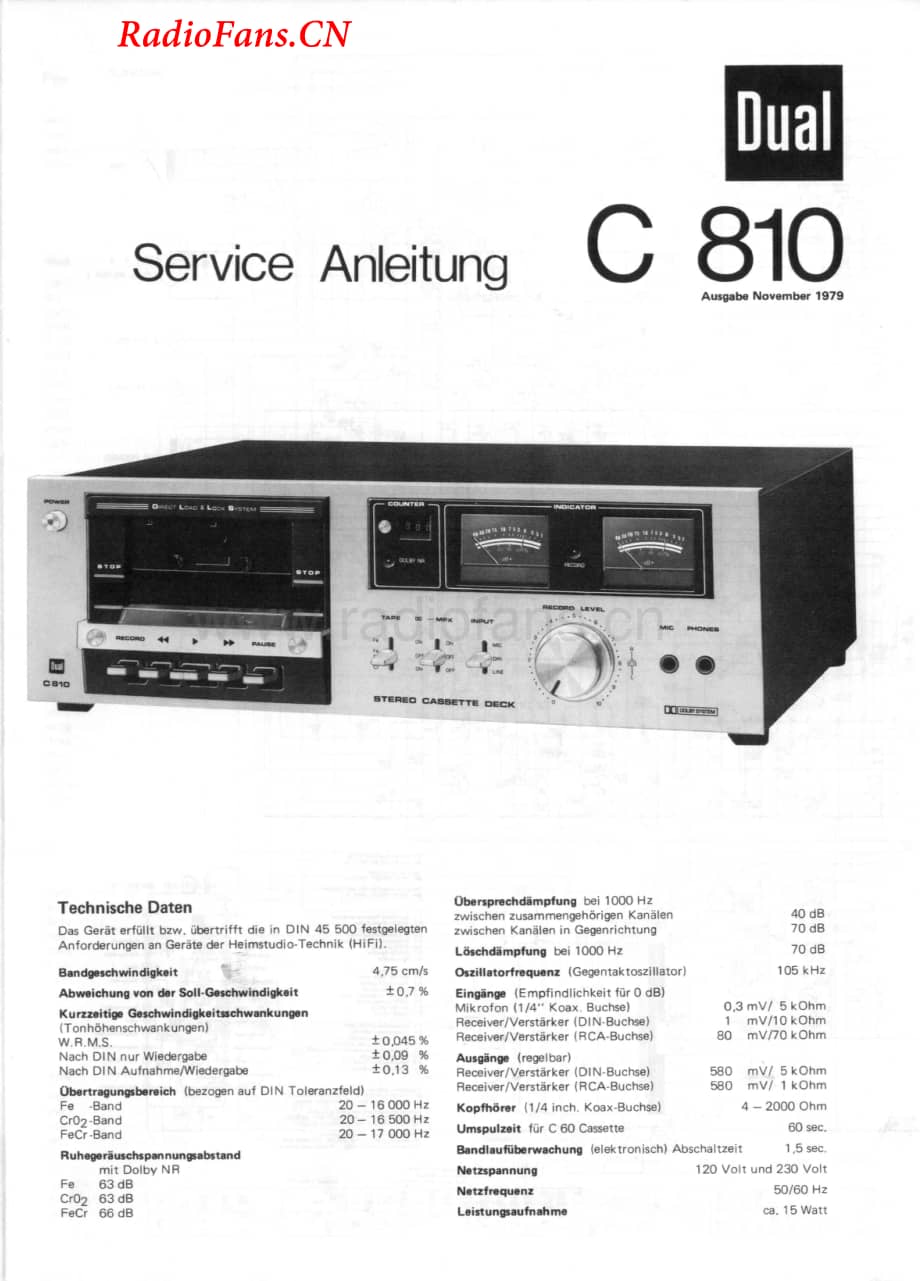 Dual-C810-tape-sm维修电路图 手册.pdf_第1页