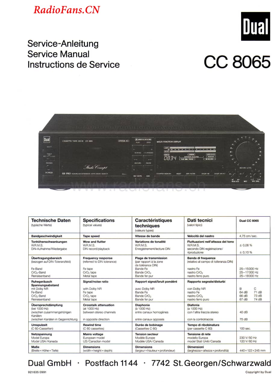 Dual-CC8065-tape-sm维修电路图 手册.pdf_第1页