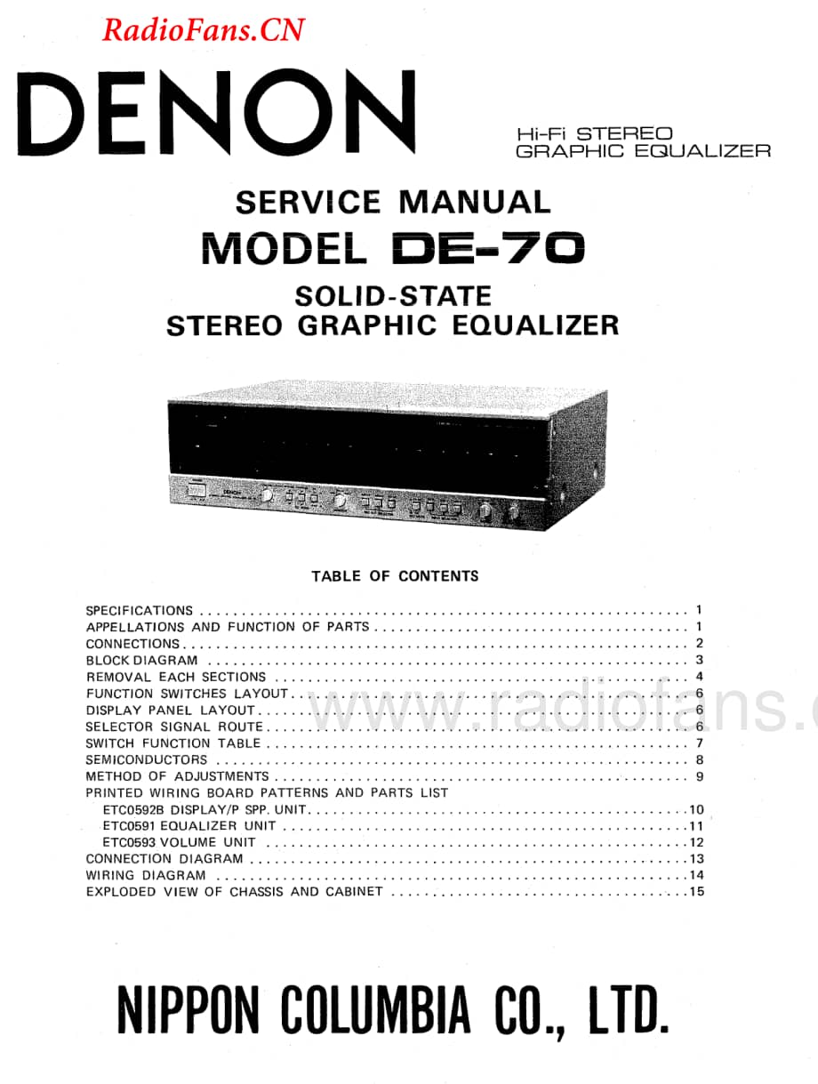 Denon-DE70-eq-sm维修电路图 手册.pdf_第1页