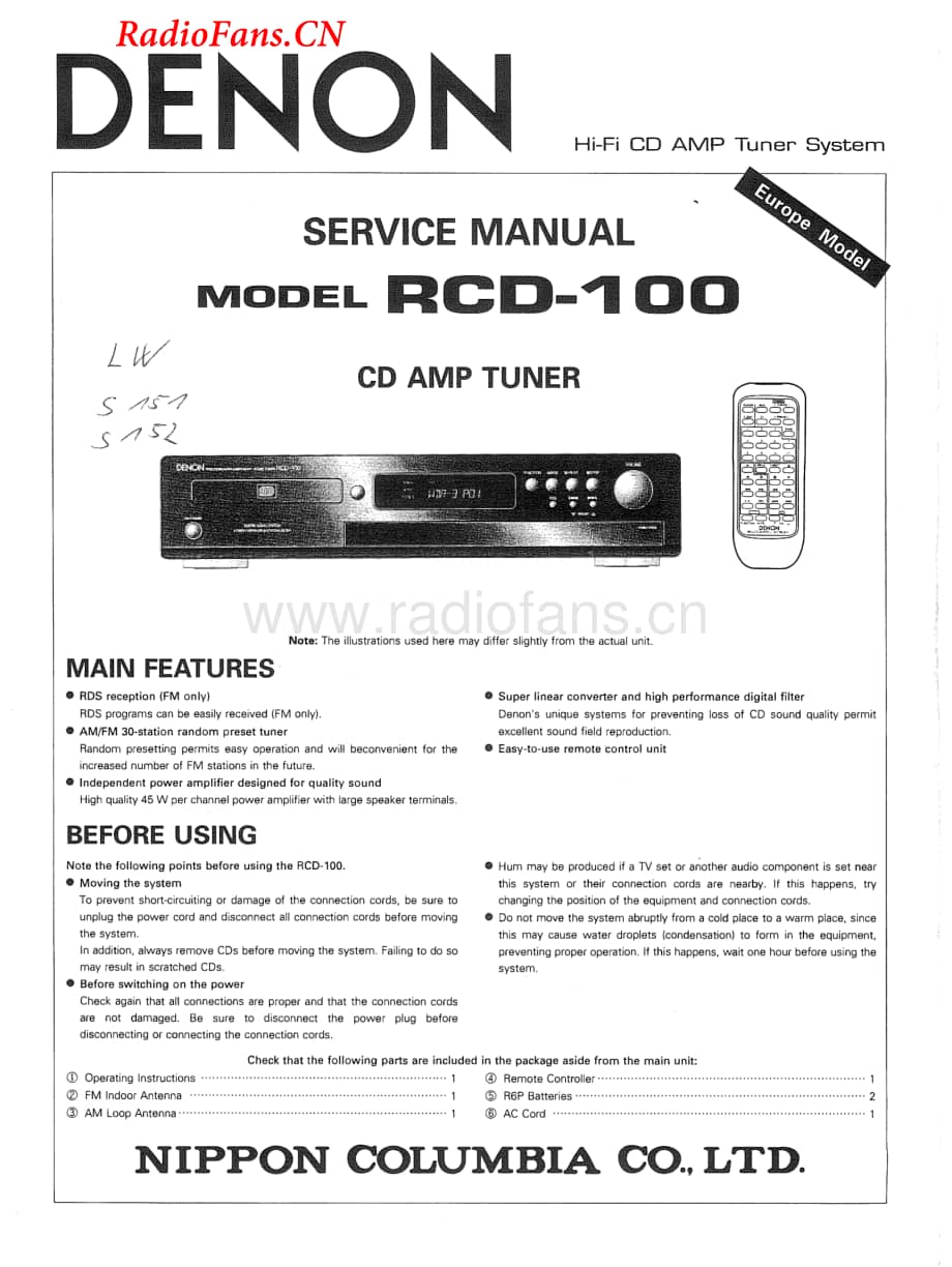 Denon-RCD100-cat-sm维修电路图 手册.pdf_第1页