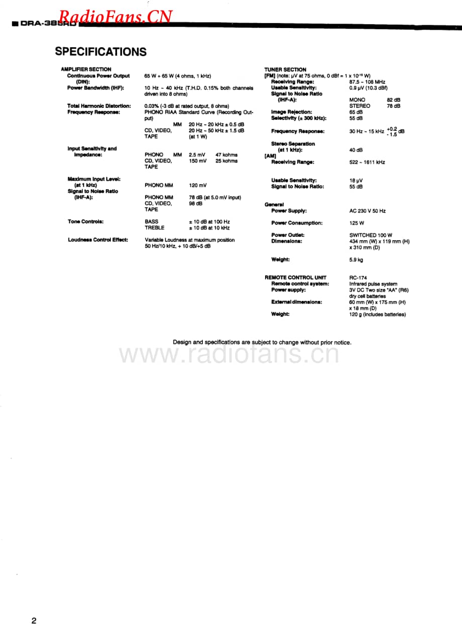 Denon-DRA385RD-rec-sm维修电路图 手册.pdf_第2页