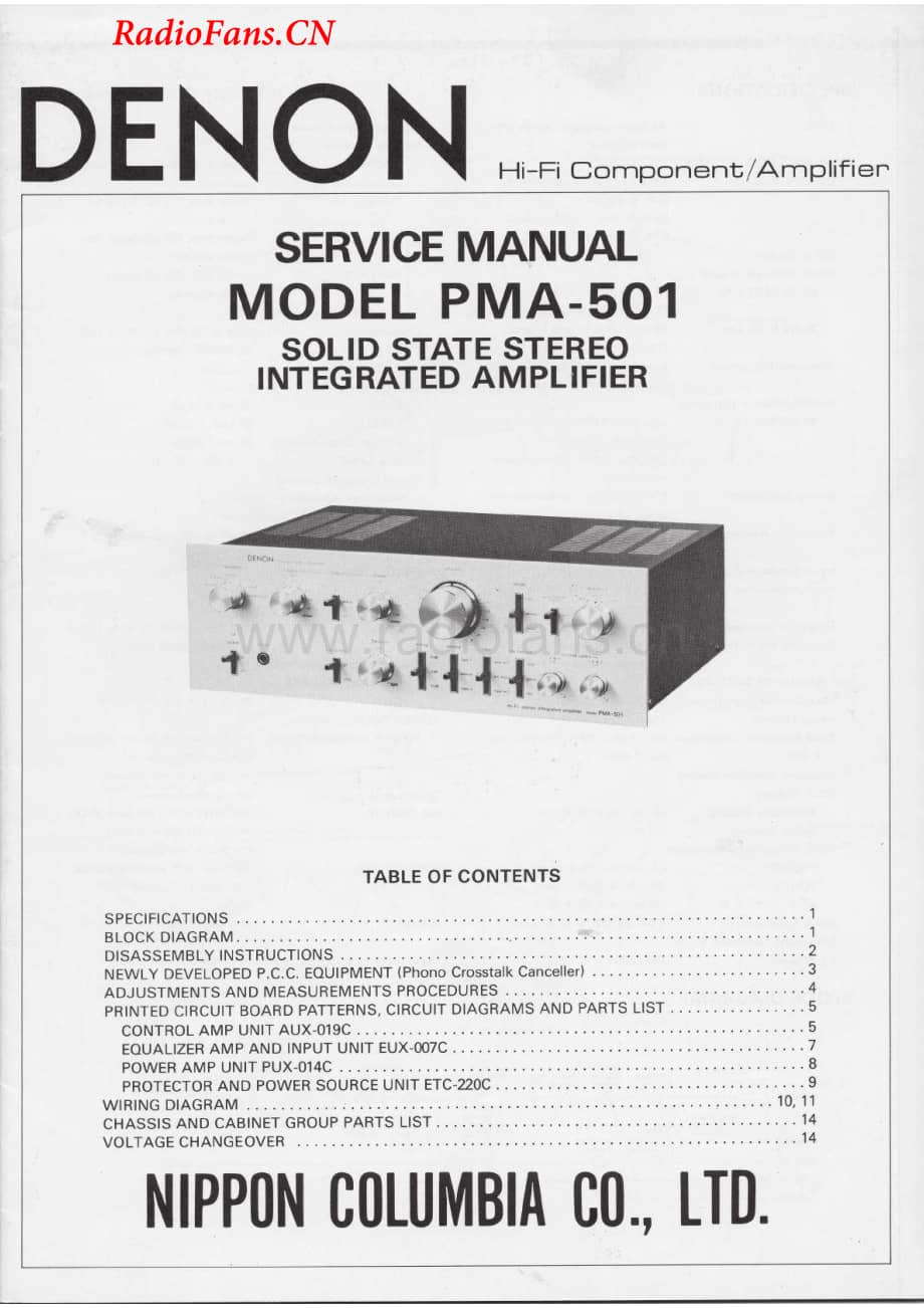 Denon-PMA501-int-sm维修电路图 手册.pdf_第1页