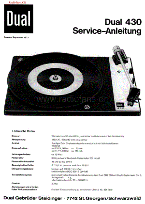 Dual-430-tt-sm维修电路图 手册.pdf