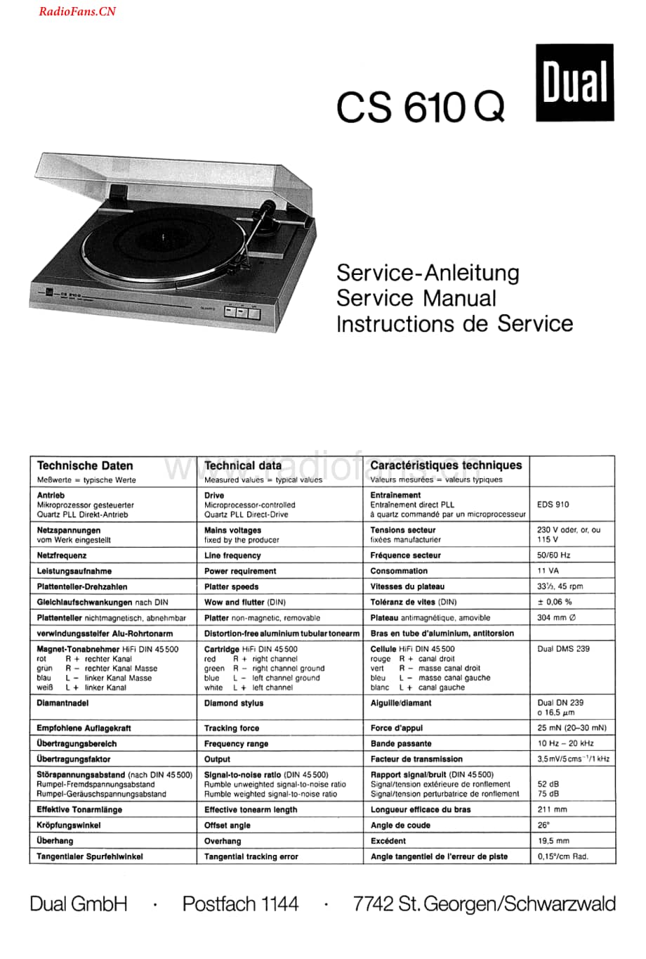 Dual-CS610Q-tt-sm维修电路图 手册.pdf_第1页