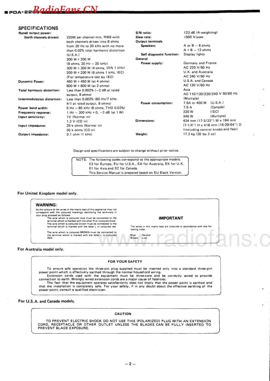 Denon-POA2200-pwr-sm维修电路图 手册.pdf_第2页