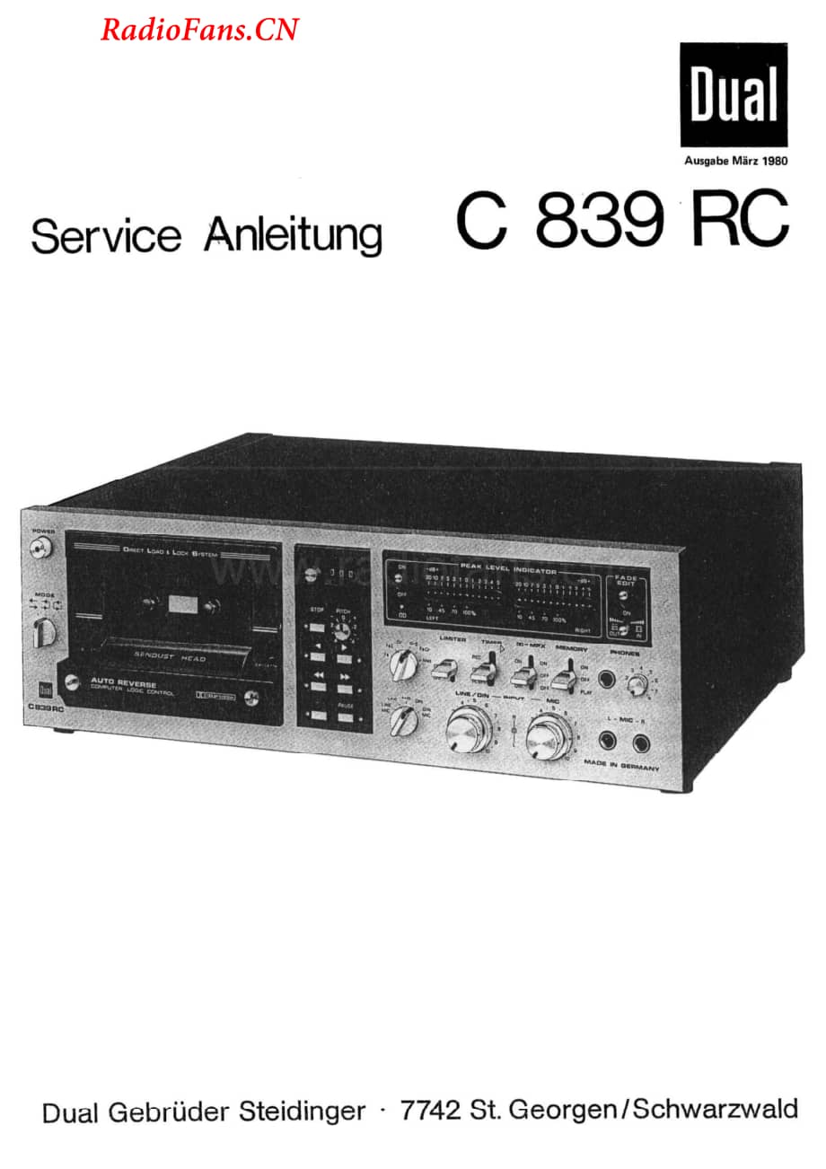 Dual-C839RC-tape-sm维修电路图 手册.pdf_第1页