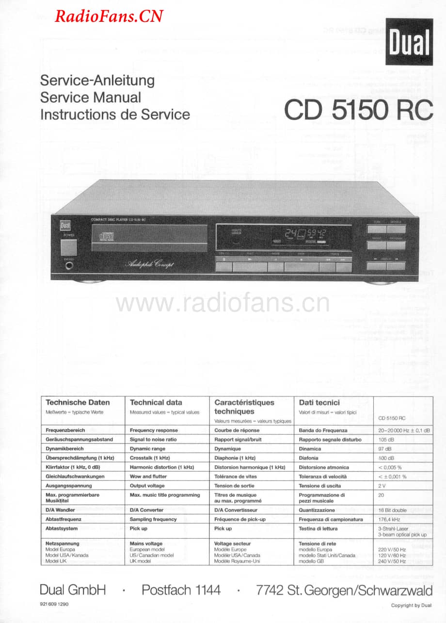 Dual-CD5150RC-cd-sm维修电路图 手册.pdf_第1页