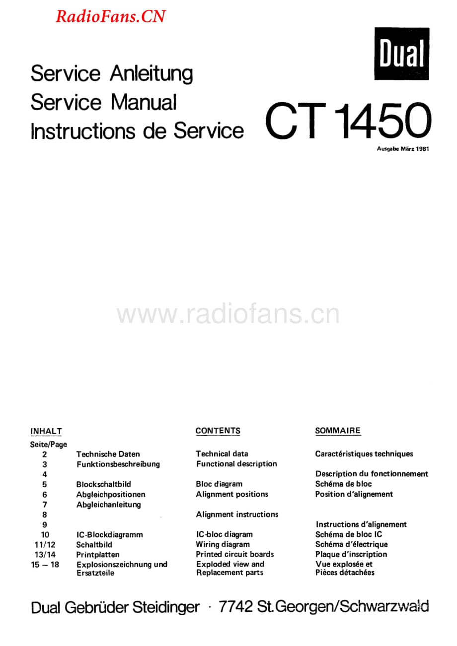 Dual-CT1450-tun-sm维修电路图 手册.pdf_第1页