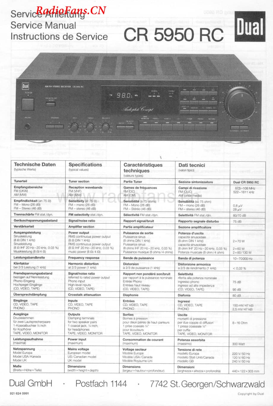 Dual-CR950RC-rec-sm维修电路图 手册.pdf_第1页