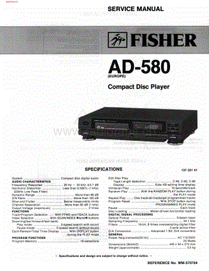 Fisher-AD580-cd-sch维修电路图 手册.pdf