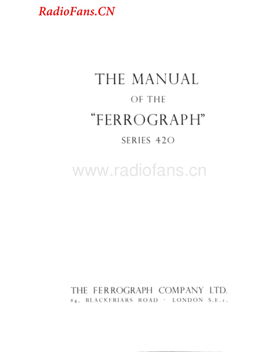 Ferguson-Ferrograph420-tape-sm维修电路图 手册.pdf_第1页