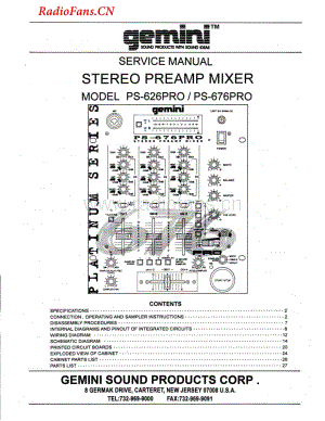 Gemini-PS626PRO-mix-sm维修电路图 手册.pdf