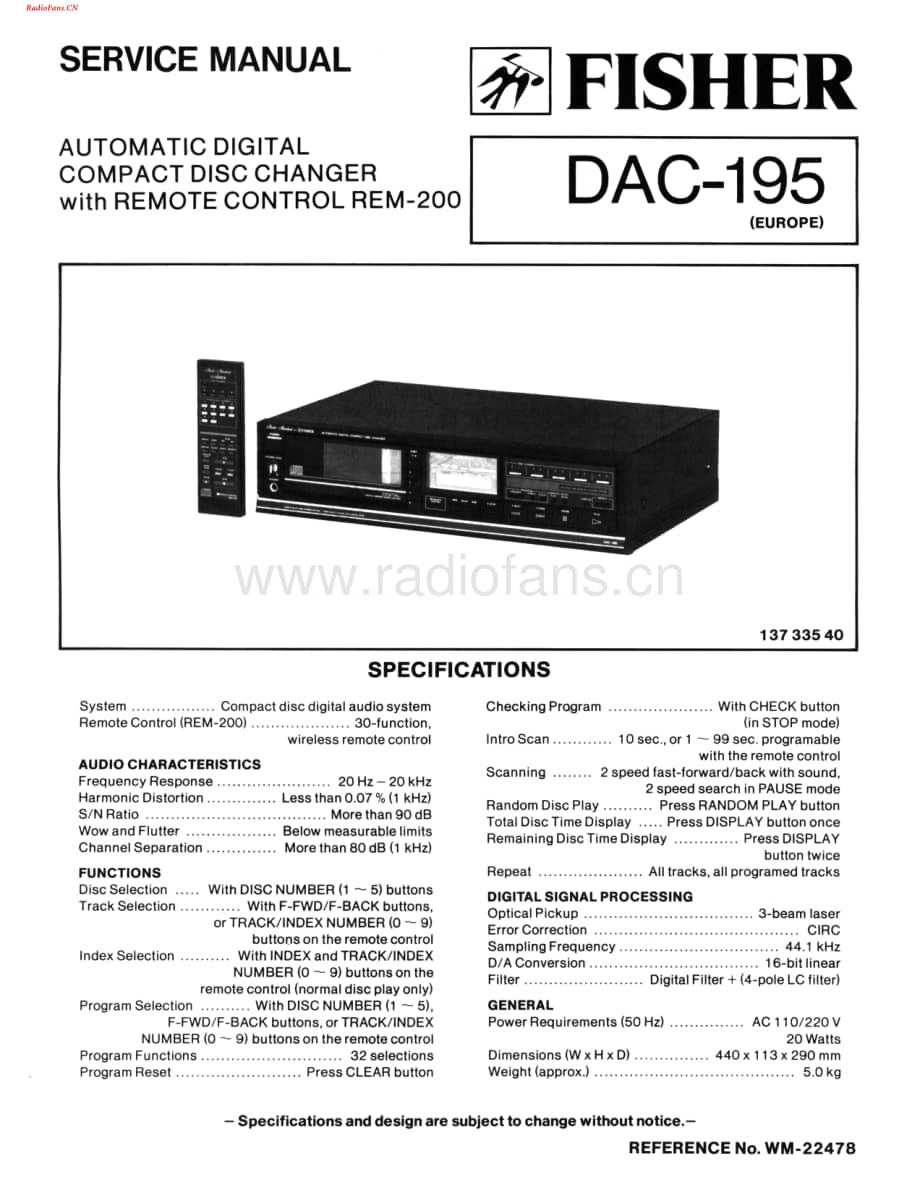 Fisher-DAC195-cd-sch维修电路图 手册.pdf_第1页