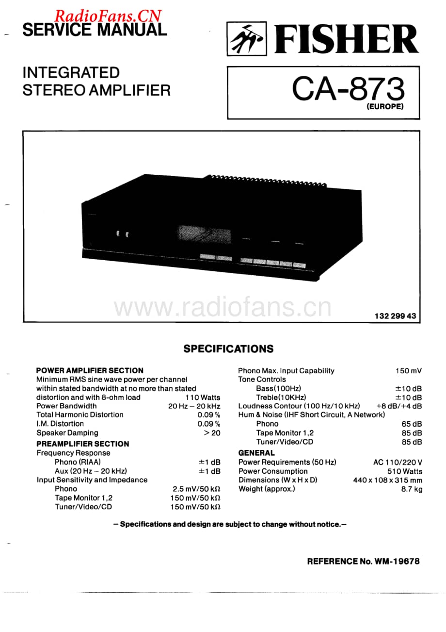 Fisher-CA873-int-sm维修电路图 手册.pdf_第1页