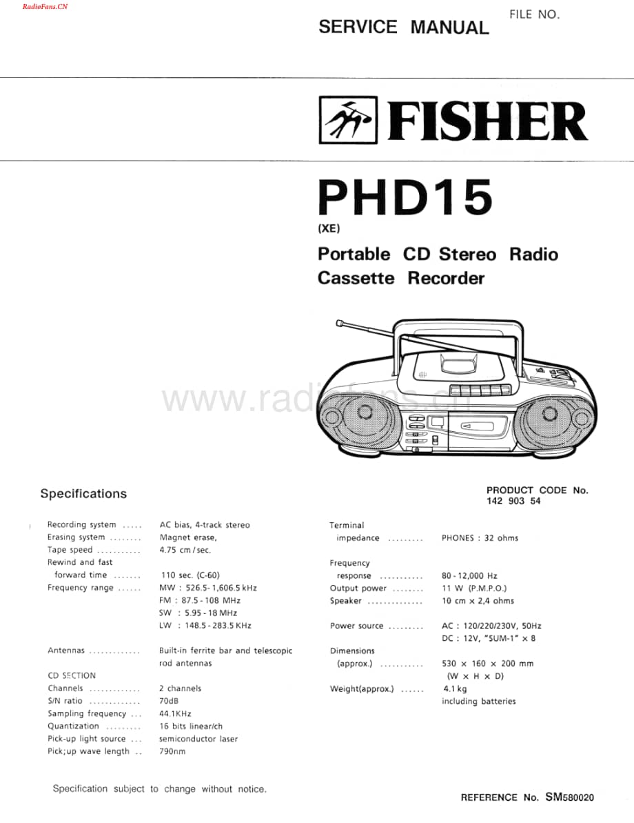 Fisher-PHD15-tape-sch维修电路图 手册.pdf_第1页