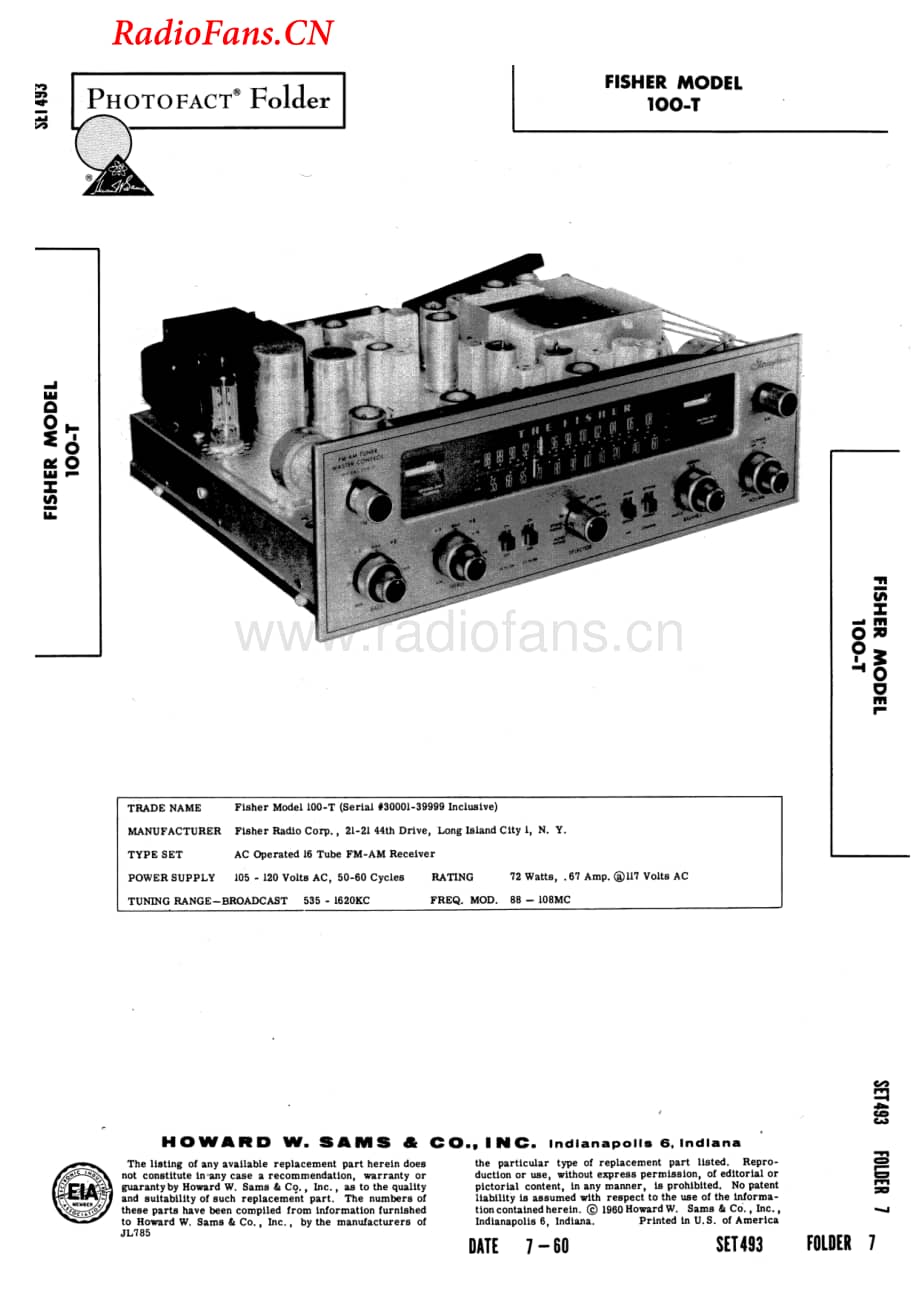 Fisher-100T-rec-sm维修电路图 手册.pdf_第1页