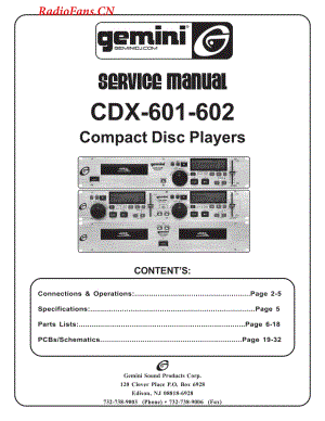 Gemini-CDX602-cd-sm维修电路图 手册.pdf
