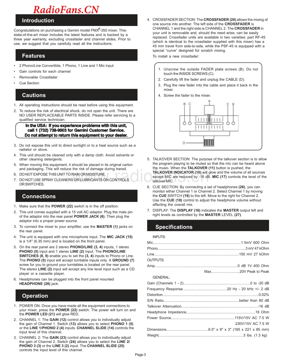 Gemini-PMX350-mix-sm维修电路图 手册.pdf_第3页