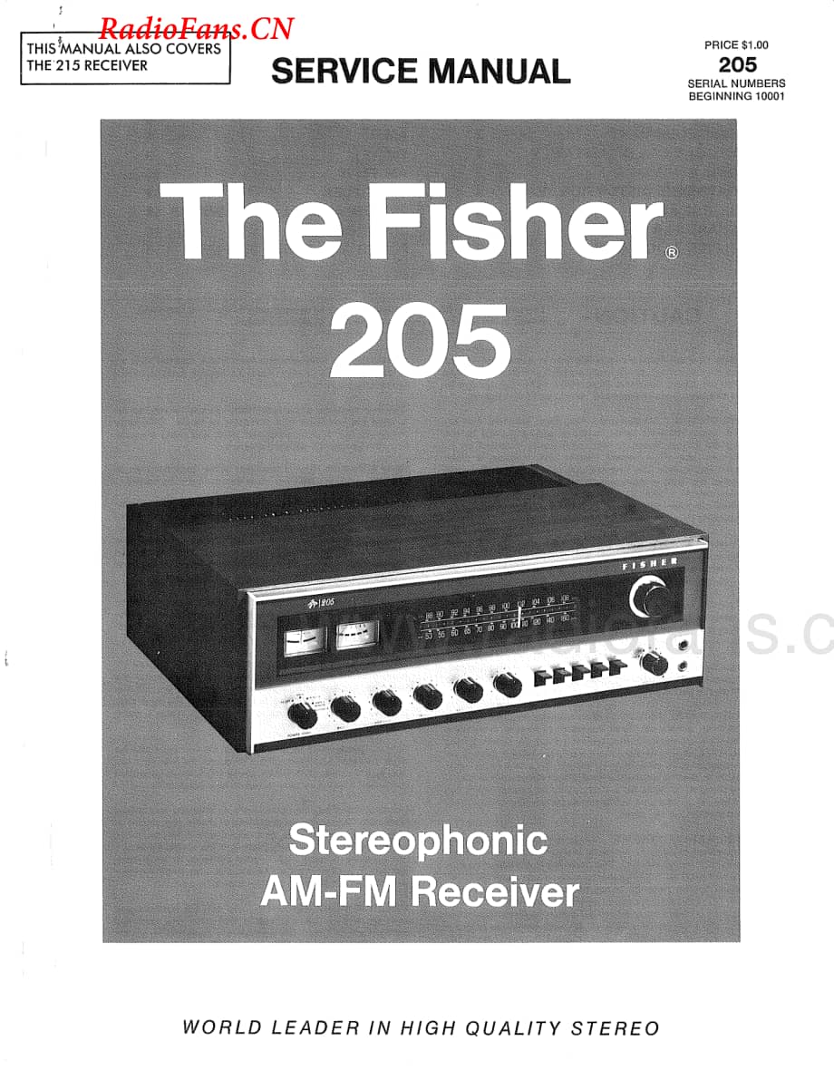 Fisher-205-rec-sm维修电路图 手册.pdf_第1页