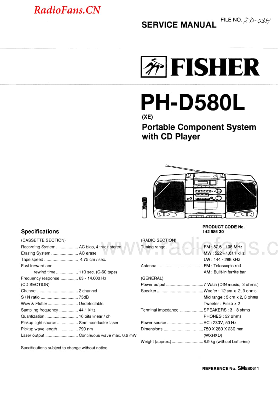 Fisher-PHD580L-cd-sm维修电路图 手册.pdf_第2页