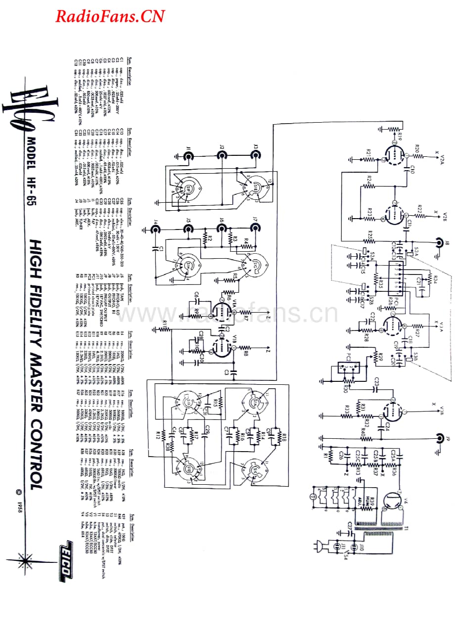 Eico-HF65-pre-sch维修电路图 手册.pdf_第1页